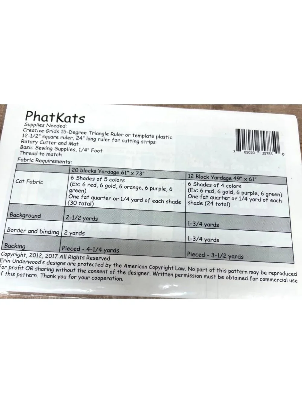 PhatKats Quilt Pattern By Erin Underwood - Two Sizes: 61